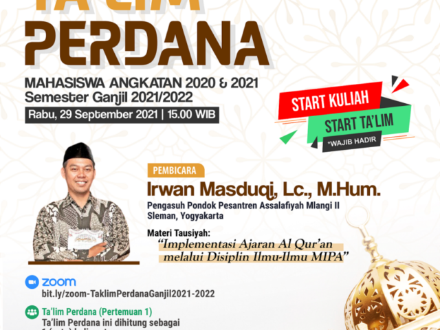 Ikuti Ta’lim Perdana Mahasiswa Angkatan 2020 & 2021 Semester Ganjil T.A. 2021/2022