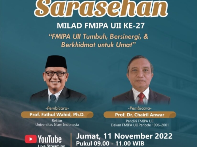Sarasehan Online dalam Rangka Milad Ke-27 FMIPA UII
